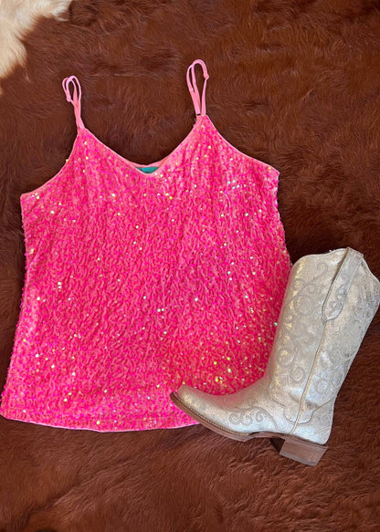 Pinky Sequin Tank