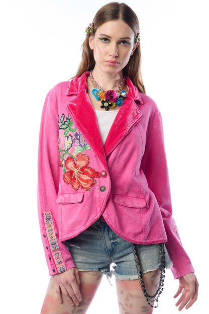 Colonel Jacket-Ruby | French Terry Jacket | Floral Blazer