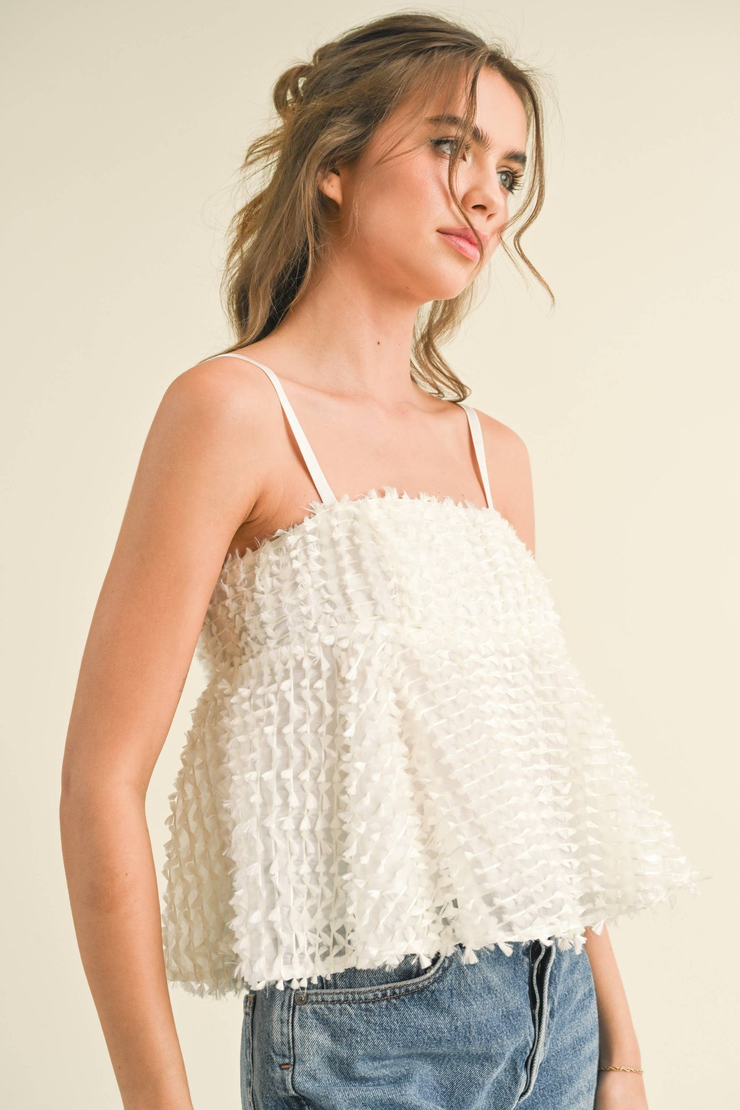 SPAGHETTI STRAP BABY DOLL TOP