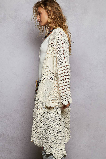 Charming Chenille Crochet Cardigan