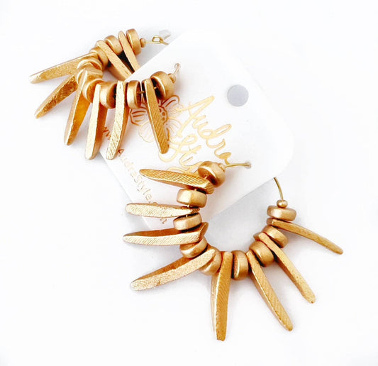 Beaded Hoop Earring Fall Statement Jewelry