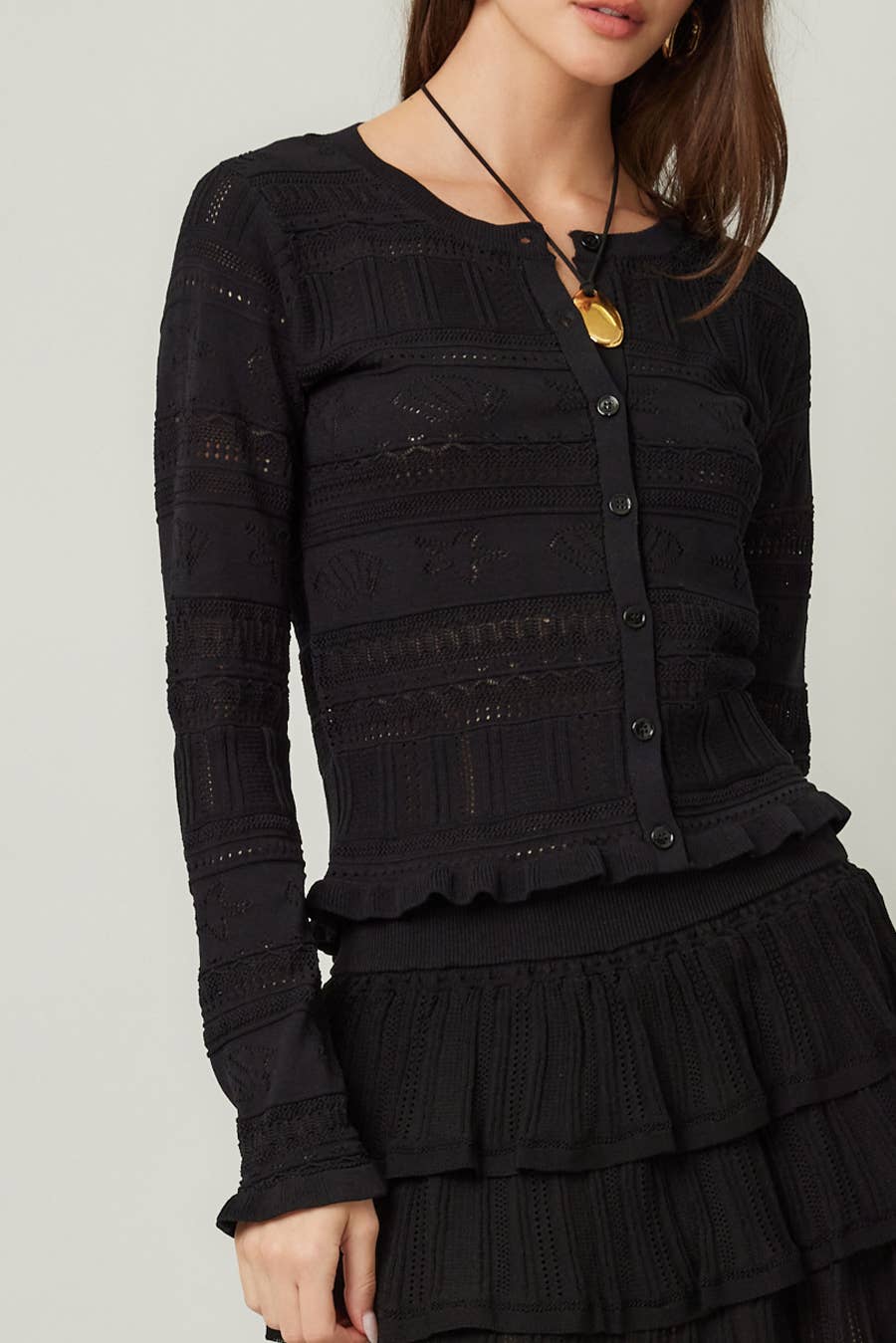 Pointelle Knit Cardigan