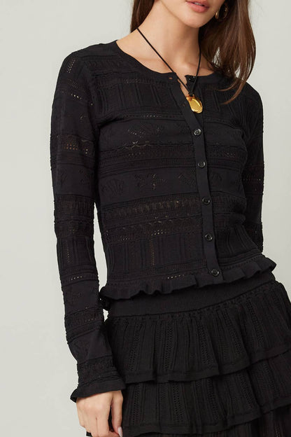 Pointelle Knit Cardigan