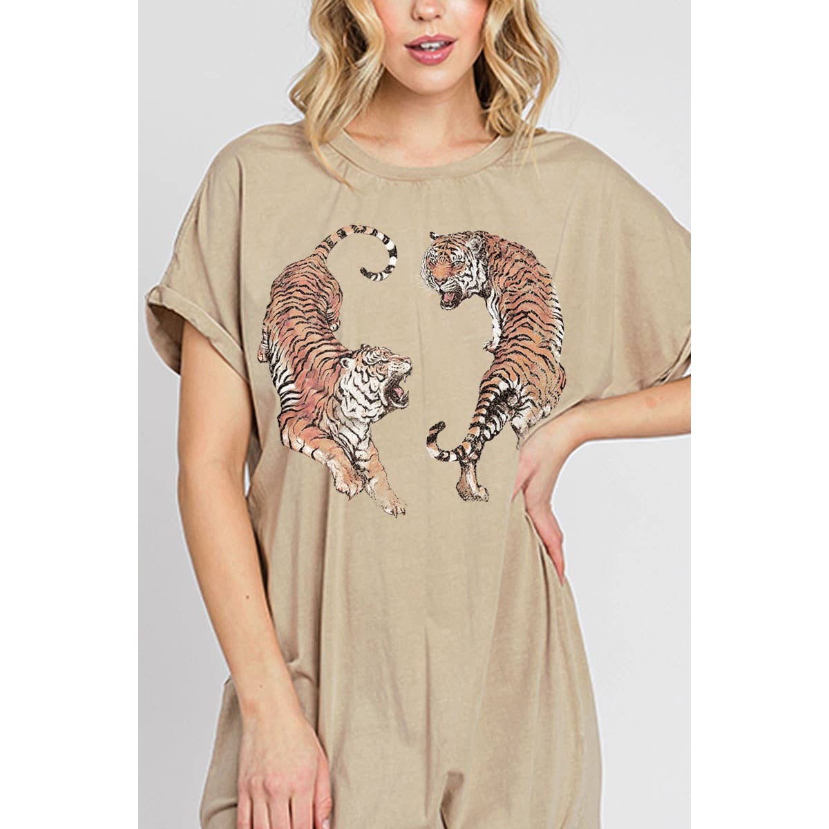 TWO TIGERS  MINERAL GRAPHIC DRESS