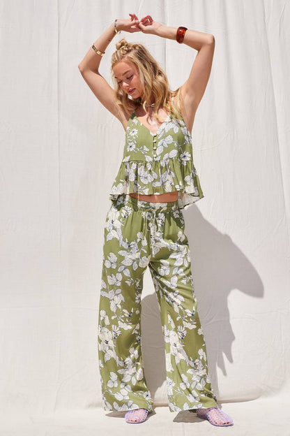 Printed Top and Pants Set
