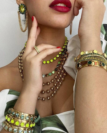 Oakland Antique Gold Neon Necklace