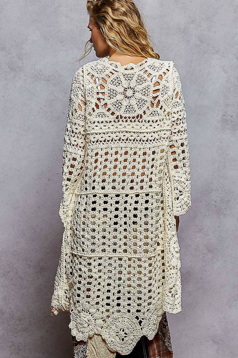 Marry Me Hi-Low Chenille Crochet Sweater