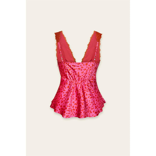 Berry Tart Lace Trim V-neck Top