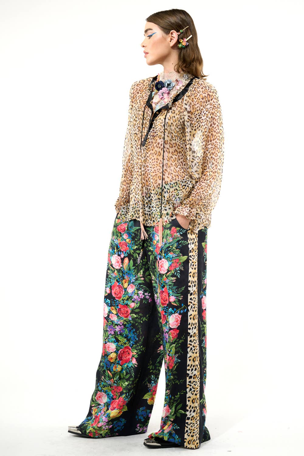 Sheer Cheetah Print Blouse