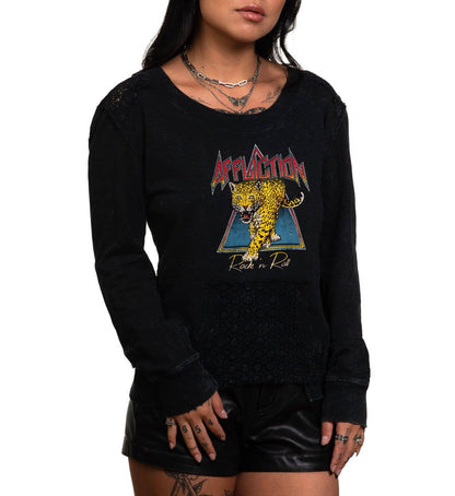 Leopard Rock LS Fleece