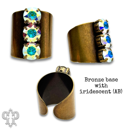 Austrian crystal adjustable statement ring