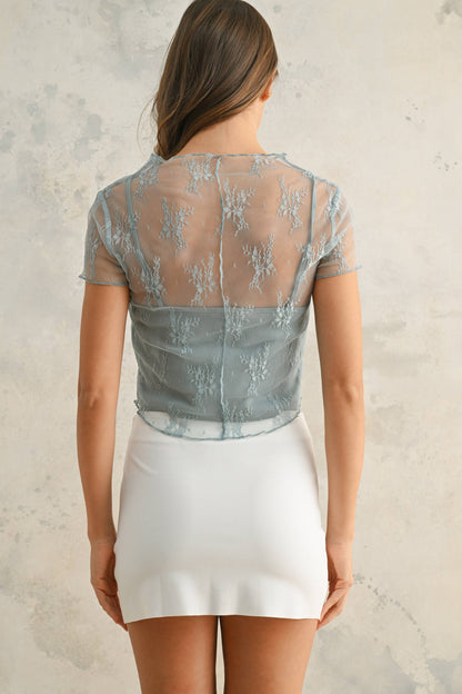 LACE FABRIC WITH TANK TOP LINED TOP