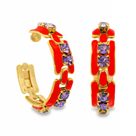 HILLARY ENAMEL HOOPS