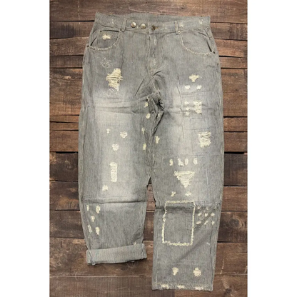 Peace and Love Denim Jeans RAILROAD STRIPE