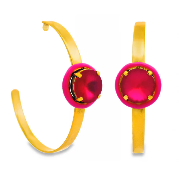 SOPHY HOOP EARRINGS IN PINK