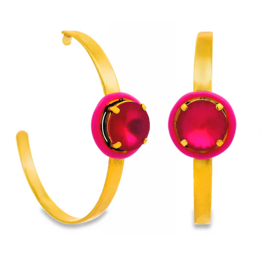 SOPHY HOOP EARRINGS IN PINK