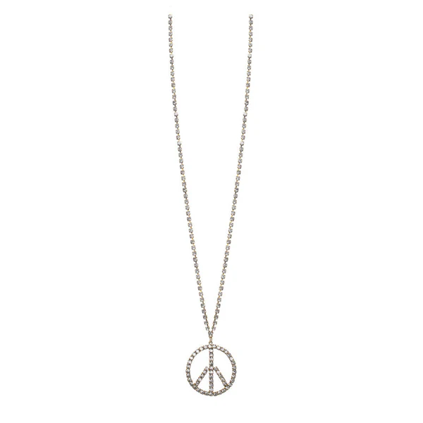 WOODSTOCK PEACE SIGN METALLIC NECKLACES