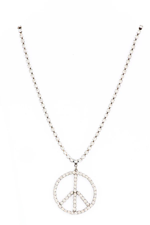 WOODSTOCK PEACE SIGN METALLIC NECKLACES