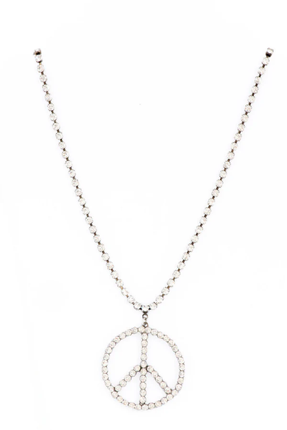 WOODSTOCK PEACE SIGN METALLIC NECKLACES