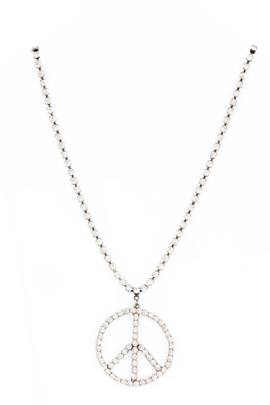 WOODSTOCK PEACE SIGN METALLIC NECKLACES